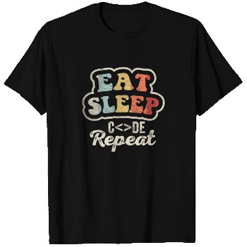 Discover Eat Sleep Code T Shirts Computer Coding Retro Vintage