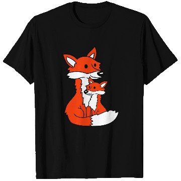 Discover 2 Foxes Mother Red Fox Small Child Father Mother T Shirts
