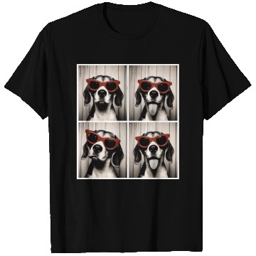 Discover Photobooth Beagle with Red Sunglasses T Shirts