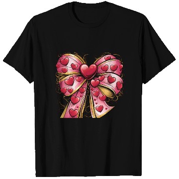 Discover Valentine day Heart Coquette bow Bowtiful Arrangem T Shirts