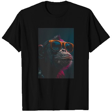 Discover Cool monkey with glasses. Funny animal art T Shirts