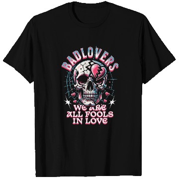 Discover Bad Lovers Skull Gothic Valentine Punk Hearts T Shirts
