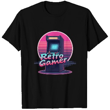 Discover retro gamer in retro style oldschool gamer T Shirts