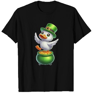 Discover Cute St. Patrick's Day Duck Top Hat Clover T Shirts