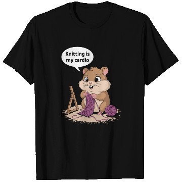Discover Knitting Is My Cardio Hamster Fun T Shirts