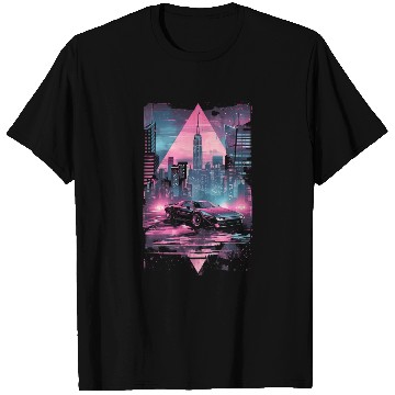 Discover Retro Vaporwave Car City Synthwave 80s 90s T Shirts
