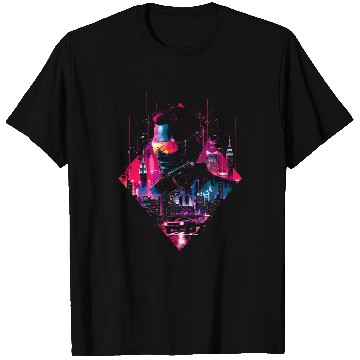 Discover Retro Car Man Vaporwave City Synthwave 90s T Shirts