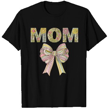 Discover Floral MOM Design with Pastel Ribbon Bow T Shirts