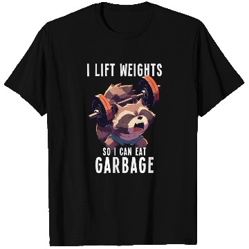 Discover Weightlifting Raccoon Workout Gym Gift T Shirts