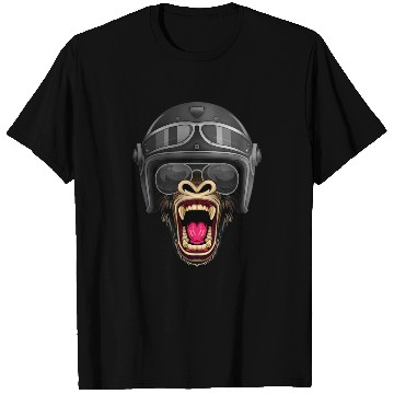 Discover Biker Gorilla Motorcycle Silver Back Monkey T Shirts