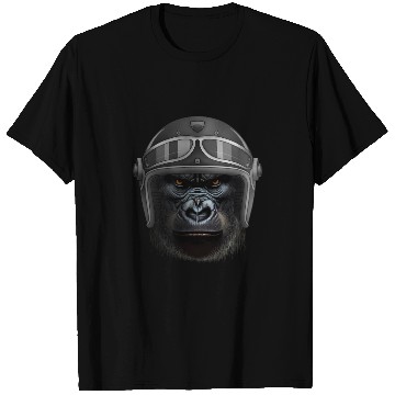 Discover Biker Gorilla Motorcycle Silver Back Monkey T Shirts