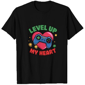 Discover Level Up My Heart - Gaming Valentine's Design T Shirts