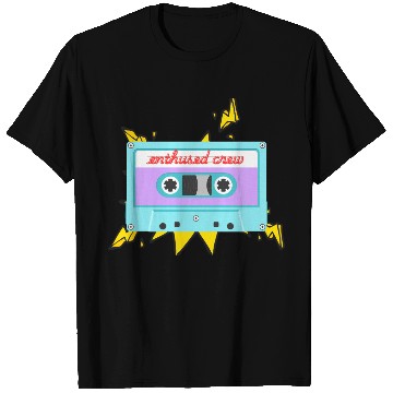 Discover Enthused Crew Retro Cassette with Lightning! T Shirts