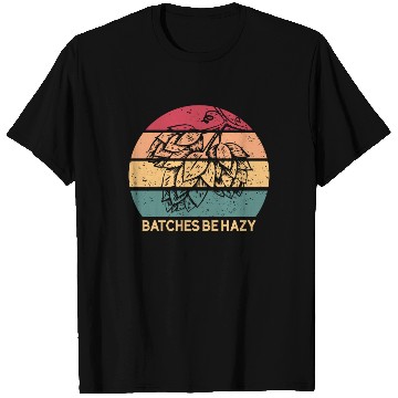 Discover Batches Be Hazy Hops Retro Sunset IPA Brewing Beer T Shirts