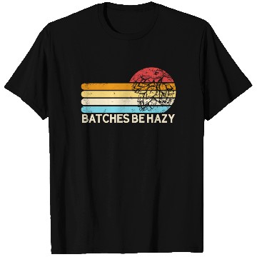Discover Batches Be Hazy Hops Retro Sunset IPA Brewing Beer T Shirts