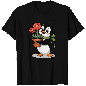 Discover Cute Penguin Gardener Garden Joyful Design T Shirts