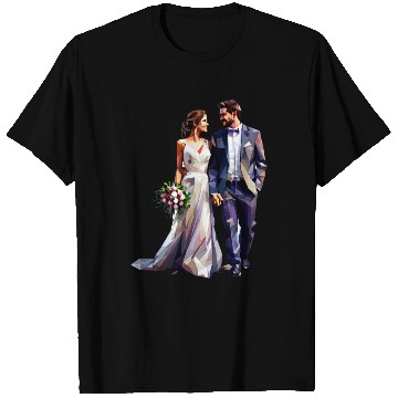 Discover Elegant Bride and Groom Wedding Design T Shirts