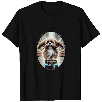 Discover Skateboarding Shih Tzu Dog with its Tongue Out URM T Shirts