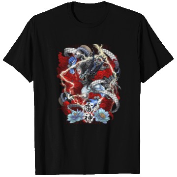 Discover Blue Raijin God of Thunder T Shirts