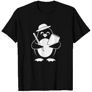 Discover Penguin Journalist Reporter With Notebook T Shirts