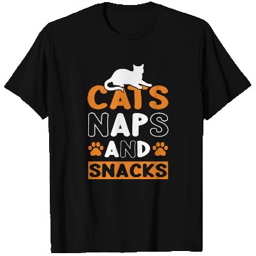 Discover Cats Naps and Snacks Design T Shirts