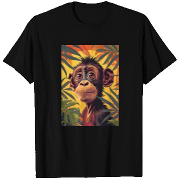 Discover Chimpanzee close-up among branches. T Shirts