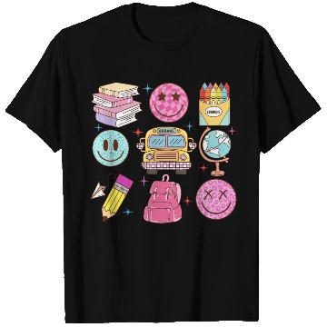 Discover Back To School School Bus Smiling Faces Pencil Cra T Shirts