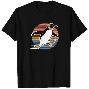Discover Retro Penguin Running Adventure Graphic T Shirts
