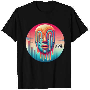 Discover Surreal Melting Face Psychedelic Art - Sick Vibes T Shirts