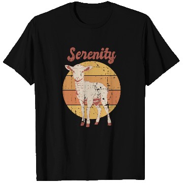 Discover Serenity Vintage Retro Lamb Sunset T Shirts