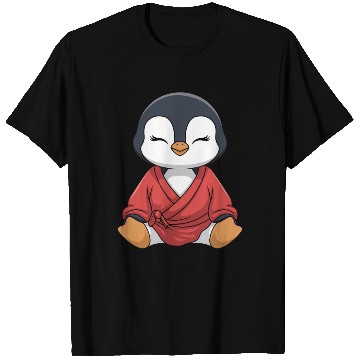 Discover Zen Penguin Meditation in Kimono Attire T Shirts
