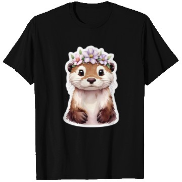 Discover Otter with flowers T Shirts