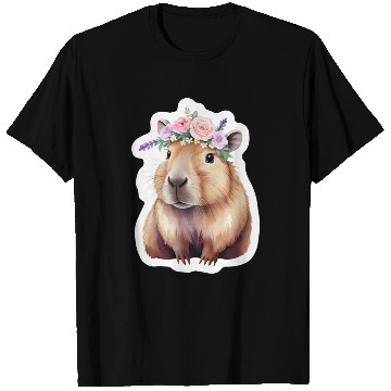 Discover Capybara with Flowers T Shirts