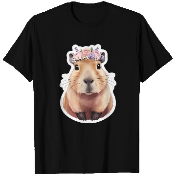 Discover Capybara with Flowers T Shirts