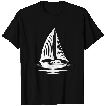 Discover Sailboat In Calm Sea On The Horizon T Shirts