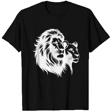 Discover Elegant Lion Couple Portrait Style T Shirts