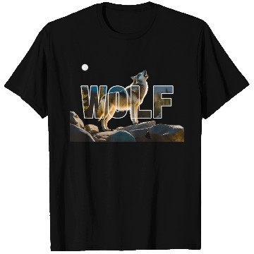 Discover Wolf howl on the rocks at night T Shirts
