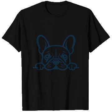 Discover French Bulldog Frenchie Sweet Face Blue T Shirts