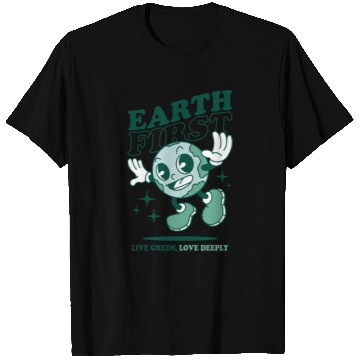 Discover Earth First Retro Cartoon T Shirts
