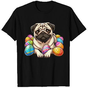 Discover Cute Pug Easter Egg Cartoon Relax Chill T Shirts