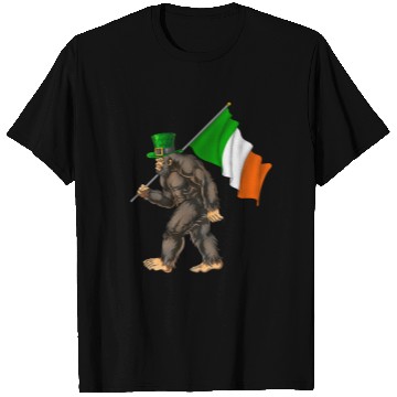 Discover St. Patrick's Day Bigfoot Ireland Flag T Shirts