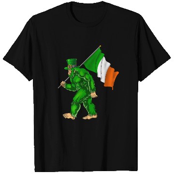 Discover St. Patrick's Day Bigfoot Ireland Flag T Shirts