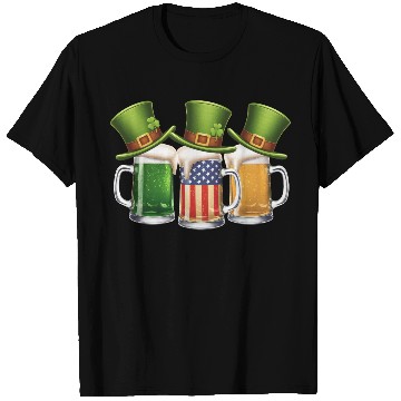 Discover Ireland Beer Flag Frothy Irish Beer Mugs Flag T Shirts