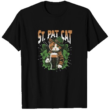 Discover Funny St. Patricks Day Drinking Cat T Shirts