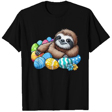 Discover Cute Sloth Easter Egg Cartoon Chilling T Shirts