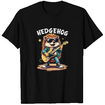 Discover Hedgehog Musician Rock N Roll Guitar Player T Shirts