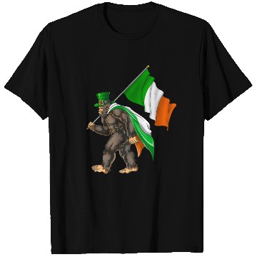 Discover St. Patrick's Day Bigfoot Ireland Flag T Shirts