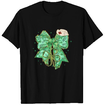 Discover Coquette Patricks Day Bow Nurse Shamrock Lucky T Shirts