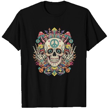 Discover Psychedelic Skull Art T Shirts