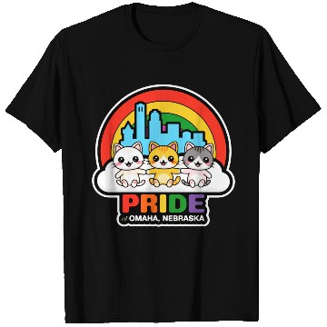 Discover Pride of Omaha City Nebraska USA Rainbow Flag T Shirts